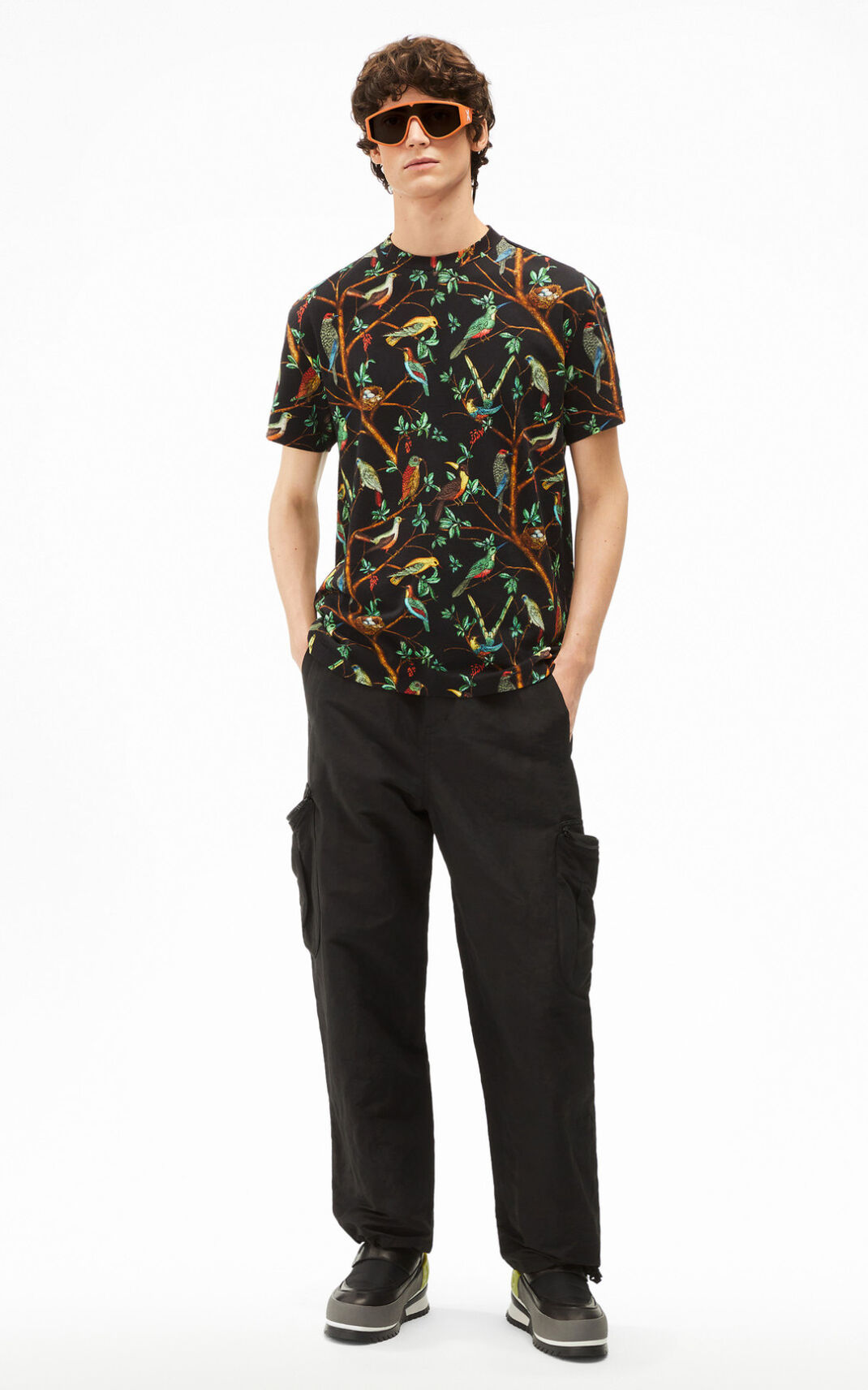 Camiseta Kenzo Tapestry of birds casual Masculino - Pretas | 640ABWDOQ